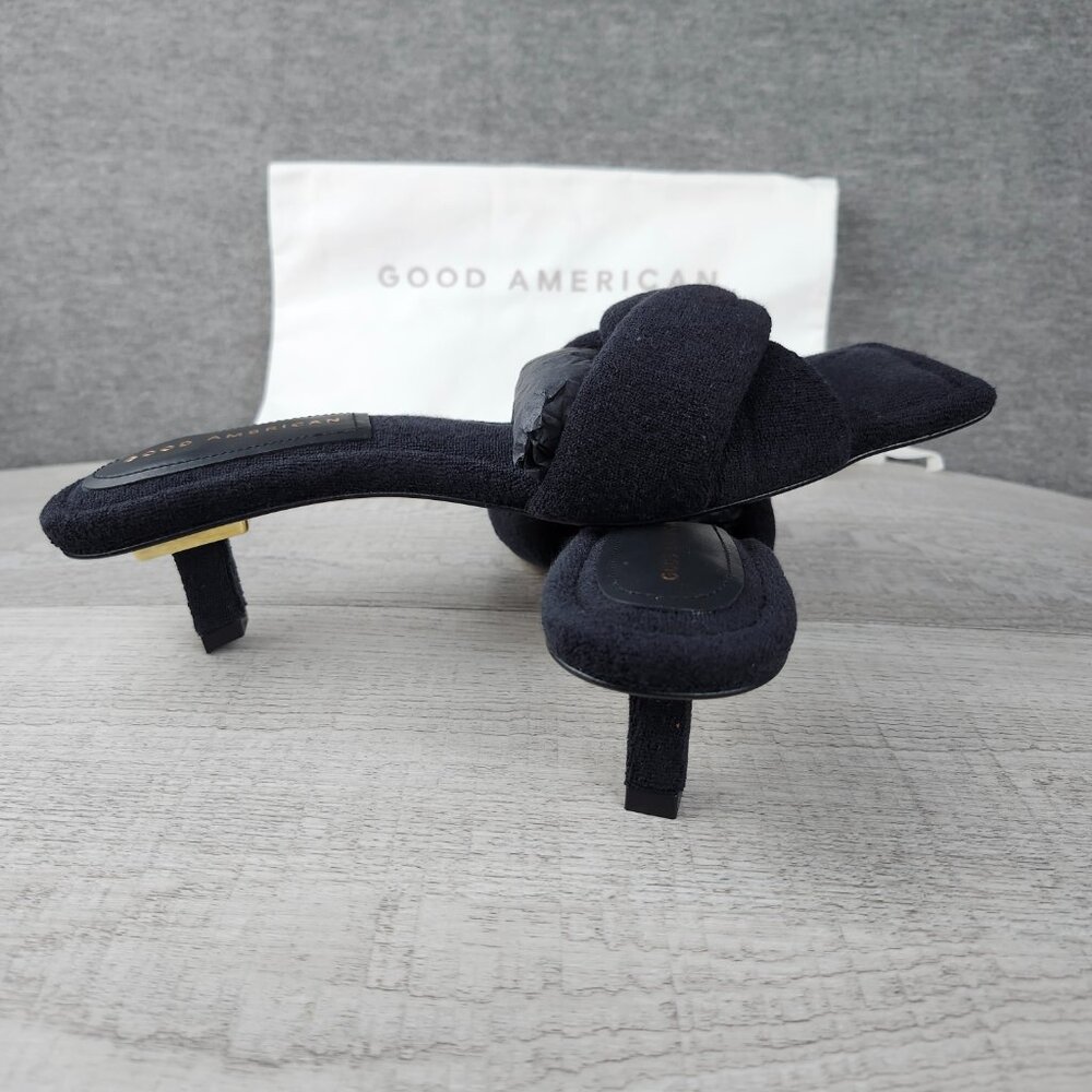Good American Size 8 Black Terry Kickstand Mule NWOB GA353T-X - Picture 11 of 12